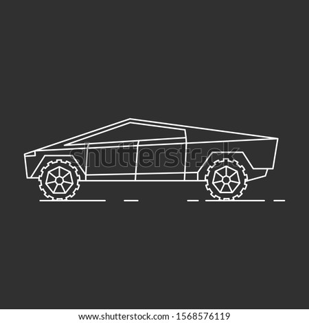 Modern car illustration. Outline style icon