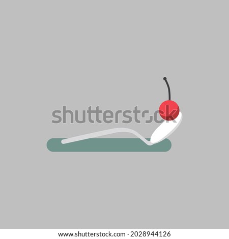 Spoonbridge and Cherry. Vector illustration in a flat style.