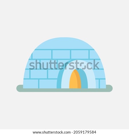 An icehouse (igloo). Flat vector illustration. 