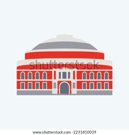 Royal Albert Hall. Flat style illustration