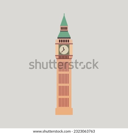 Big Ben in London. Flat style illustration