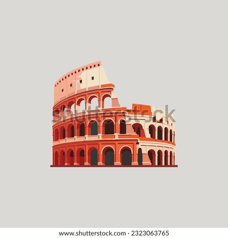 Colosseum in Rome. Flat style illustration