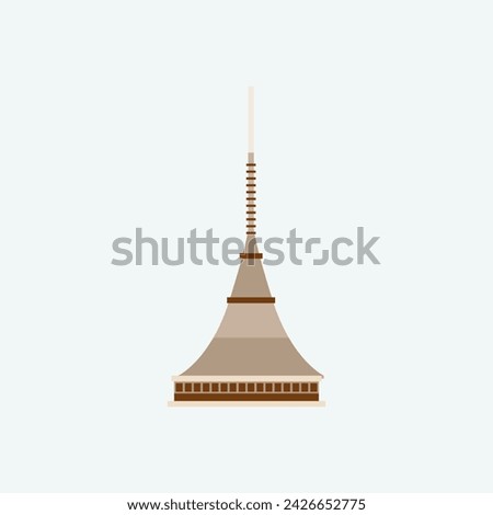 Jested Tower. Flat style illustration.