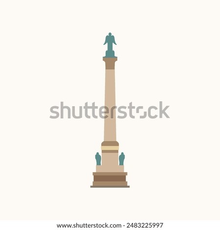 Jubiläumssäule in Stuttgart. Flat style illustration.