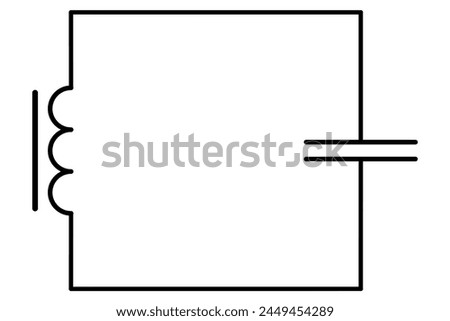 Diagram of an oscillating circuit consisting of a coil and a capacitor