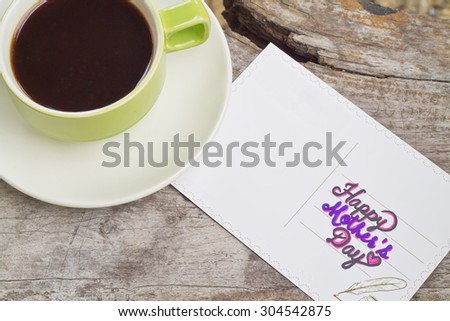 Mother\'s Day card written on an old wooden concept of Mother\'s Day.