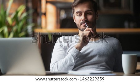 Similar – Image, Stock Photo Bearded Guy in Coffee Place