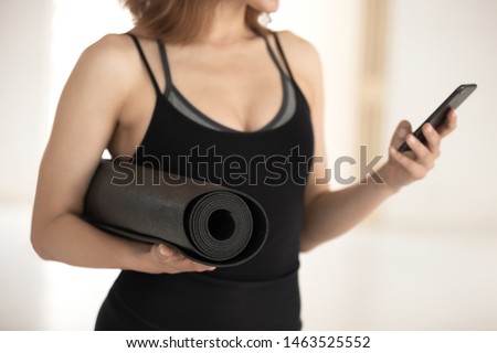 Image, Stock Photo Unrecognizable athlete practicing surfing on ocean wave