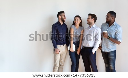 Similar – Image, Stock Photo Multiethnic modern women relaxing at coffee shop