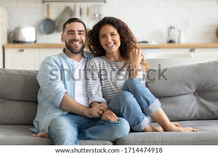 Similar – Image, Stock Photo Tender couple looking to camera in nature