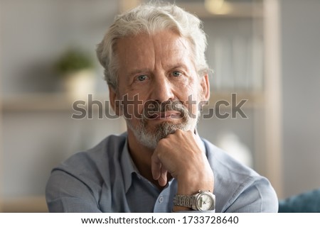 Similar – Image, Stock Photo Men Thinking At Home During The Sunset Time