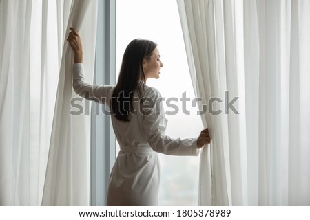 Similar – Image, Stock Photo Modern apartment with window view of city