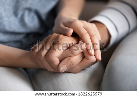 Similar – Image, Stock Photo close-up of two hands lying relaxed on top of each other