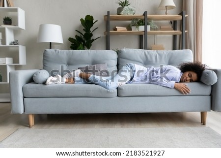Similar – Image, Stock Photo young woman asleep in bed at night