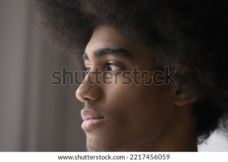 Similar – Image, Stock Photo Crop contemplative ethnic model with brown hair and manicure