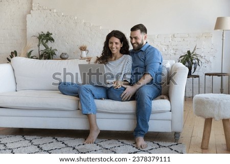 Image, Stock Photo Laughing girlfriends sitting on washing machine in house