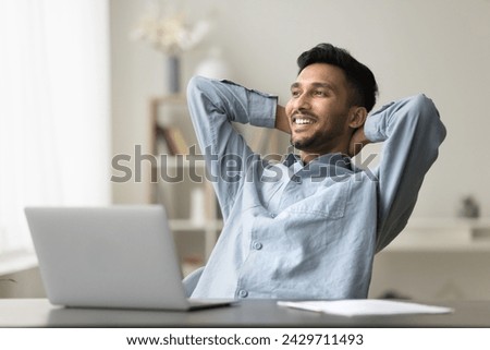 Similar – Image, Stock Photo taking a break with the bike sunlight social contacts men talk