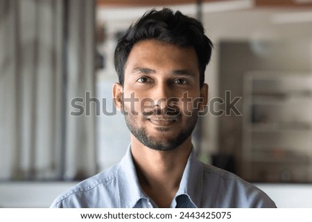 Similar – Image, Stock Photo Portrait Of A Serious Young Man Standing On Blue Background