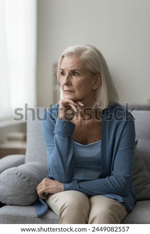 Similar – Image, Stock Photo Senior absorbed in thought