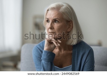 Similar – Image, Stock Photo Senior absorbed in thought