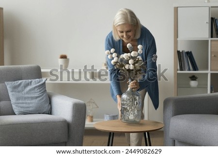 Similar – Image, Stock Photo Arranged bouquet of dried flowers and grasses in natural colours in autumn sunshine in front of a nursery in Oerlinghausen near Bielefeld in the Teutoburg Forest in East Westphalia-Lippe