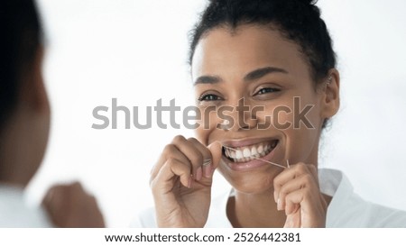 Similar – Image, Stock Photo Woman with thin gentle chamomile in orchard
