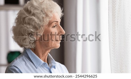 Similar – Image, Stock Photo Senior absorbed in thought