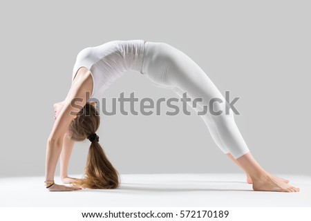 Similar – Foto Bild urdhva dhanurasana.foto des Mädchens beim Yoga am Pool in einem Ferienort