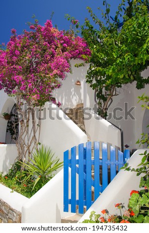 Greek traditional small village backstreet Zdjęcia stock © 