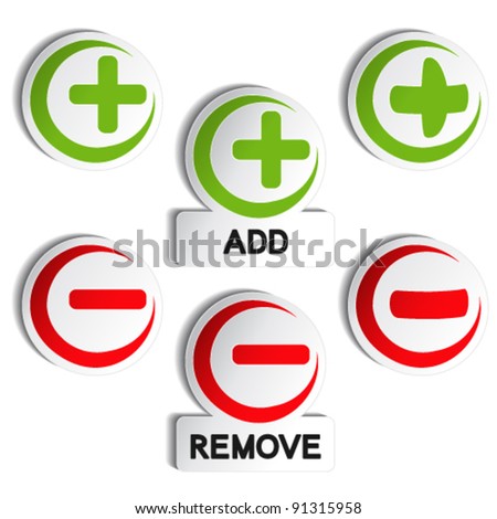 Vector add remove item - plus, minus