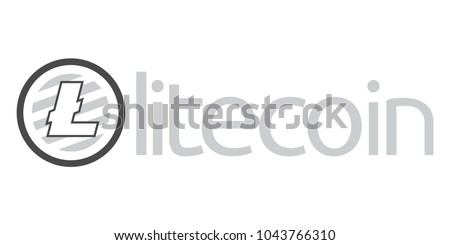 Litecoin Cryptocurrency virtual money symbol of litecoin. Isolated vector illustration with white background.