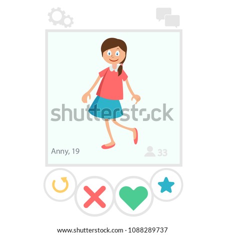 the girl on the apps screen, vector
