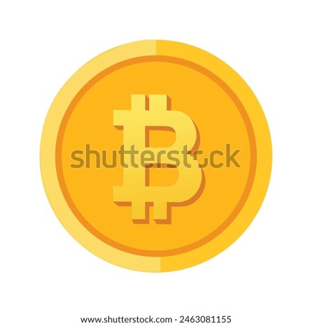 Bitcoin gold coin. Bitcoin cryptocurrency symbol isolated on white background.