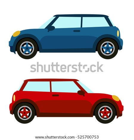 Set of isolated cars 