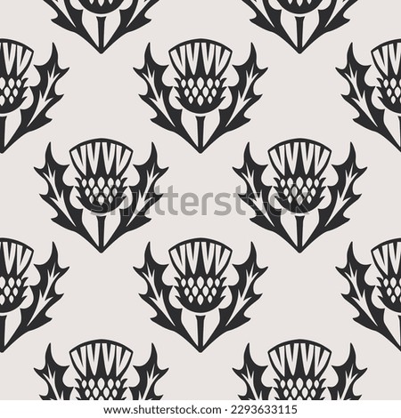 Seamless pattern with thistles. Vector illustration.