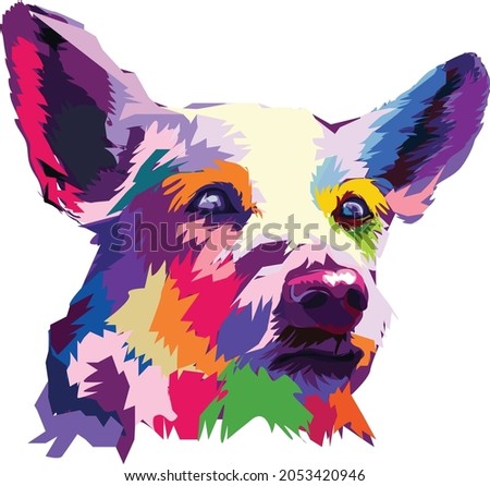 Colorful Pop Art Wpap Style Dog Vector Illustration