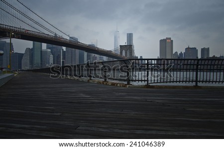 From Brooklyn Bridge Park, the Brooklyn Bridge leads to New York City.