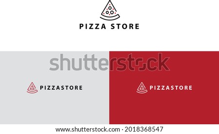 Pizza Store Modern, Minimalist, Logo Design. Pizza Slice, restaurant, icons, Vector illustration template.
