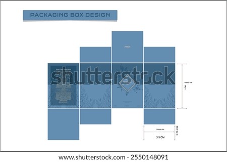 Packaging box design with Box dies line, 3d Box Mockup, icon, frames and Design elements, 3d Illustration, Vector design Template.