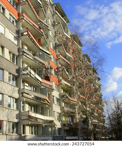Polish block of flats (communist style), Wroclaw, Poland