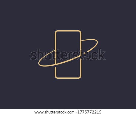 Mobile phone logo vector. Premium minimalistic concept refresh update repair security mobile phone application logotype sign icon. Luxury smartphone pictogram