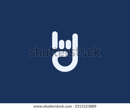 Creative hand fingers sign of the horns logo. Universal rock festival rock-n-roll sign. Metal punk group symbol. Vector illustration.