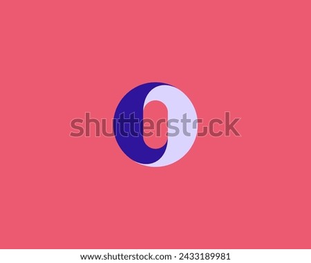 Abstract letter O logo. Circle vortex icon. Creative yin yang balance sign. Vector illustration.