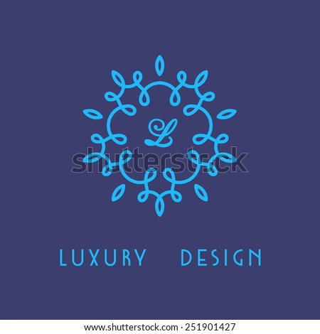 luxury premium logo with floral ornament