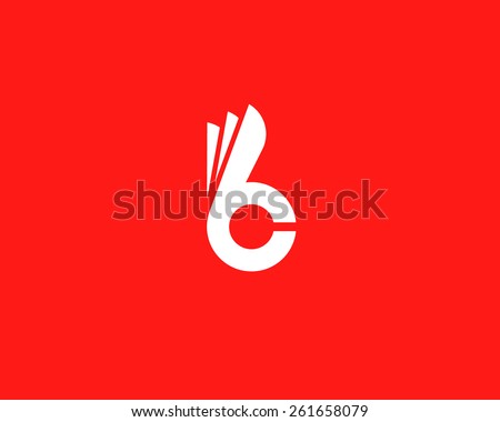 Letter B C fingers vector sign. Hand Ok symbol icon. Negative space idea logotype. Bunny rabbit  logo design template. Stock fotó © 