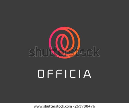 Abstract letter O logo design template. Colorful spiral creative sign. Universal vector icon.