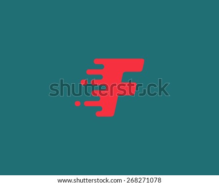 Abstract letter F logo design template.  Dynamic vector unusual font. Universal fast speed fire moving water quick energy drop icon.