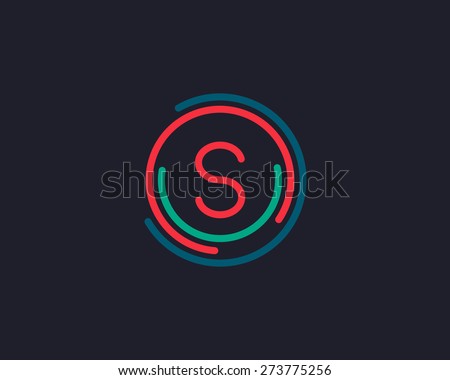 Abstract letter S logo design template. Colorful creative sign. Universal vector icon.