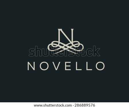 Abstract monogram elegant flower logo icon vector design. Universal creative premium letter N initials ornate signature symbol. Graceful vector sign. Foto stock © 