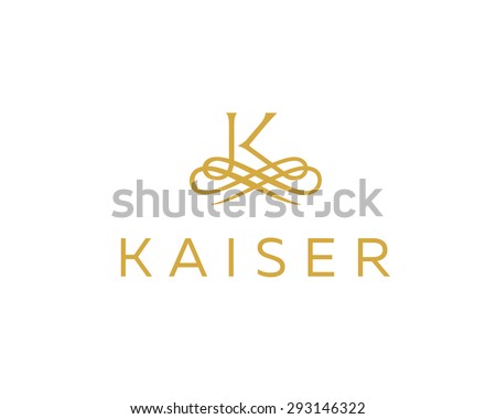 Abstract monogram elegant flower logo icon design. Universal creative premium letter K initials ornate signature symbol. Graceful vector sign.